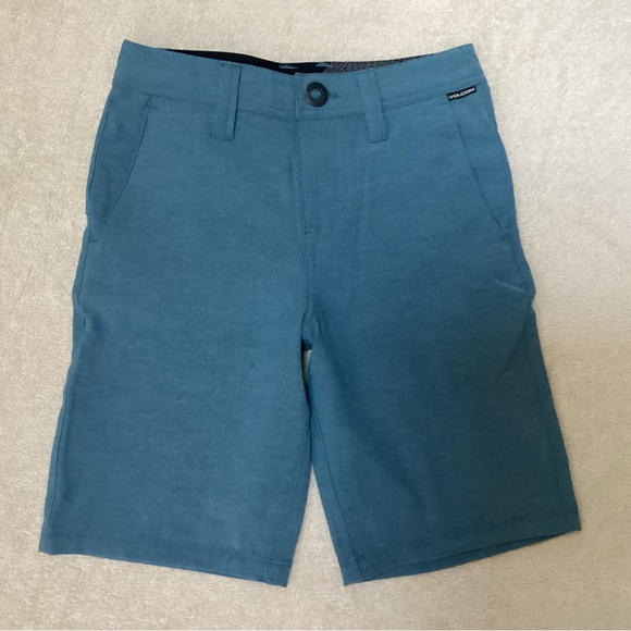 Volcom Teal Flat Front Boy’s Shorts - Picture 1 of 3